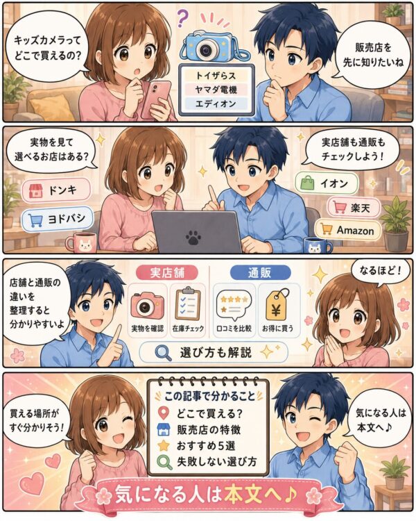 【キッズカメラ】どこで買える?トイザらス・ヤマダ電機・エディオンなど販売店を紹介!