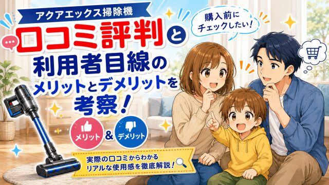 アクアエックス掃除機 口コミ評判と利用者目線のメリットとデメリットを考察!